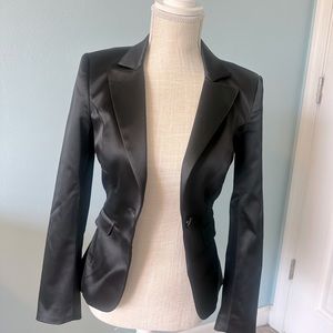 Bebe Black Beautiful Satin Blazer XS
